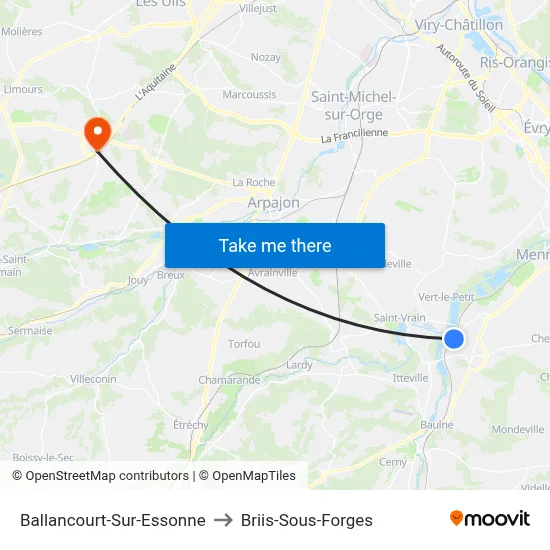 Ballancourt-Sur-Essonne to Briis-Sous-Forges map