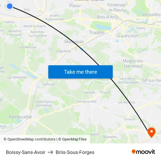 Boissy-Sans-Avoir to Briis-Sous-Forges map