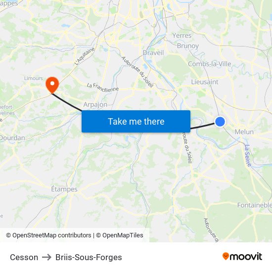 Cesson to Briis-Sous-Forges map