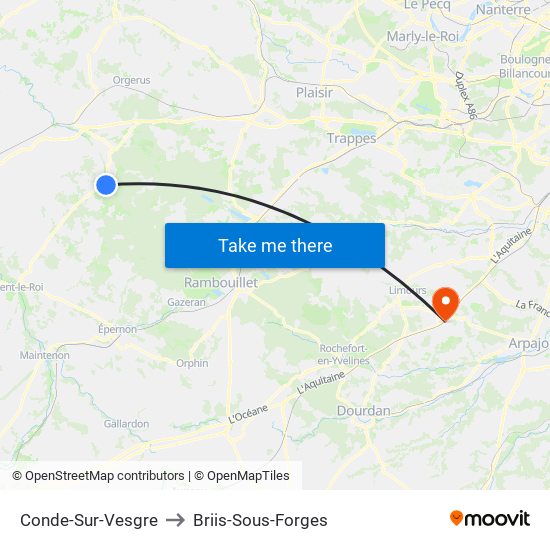 Conde-Sur-Vesgre to Briis-Sous-Forges map