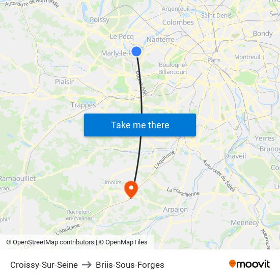 Croissy-Sur-Seine to Briis-Sous-Forges map