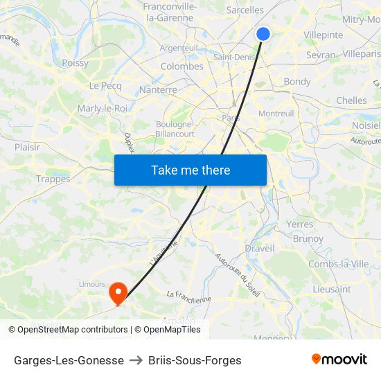 Garges-Les-Gonesse to Briis-Sous-Forges map