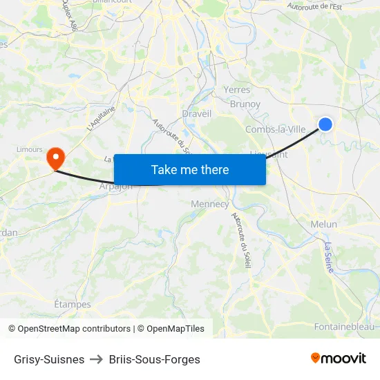 Grisy-Suisnes to Briis-Sous-Forges map