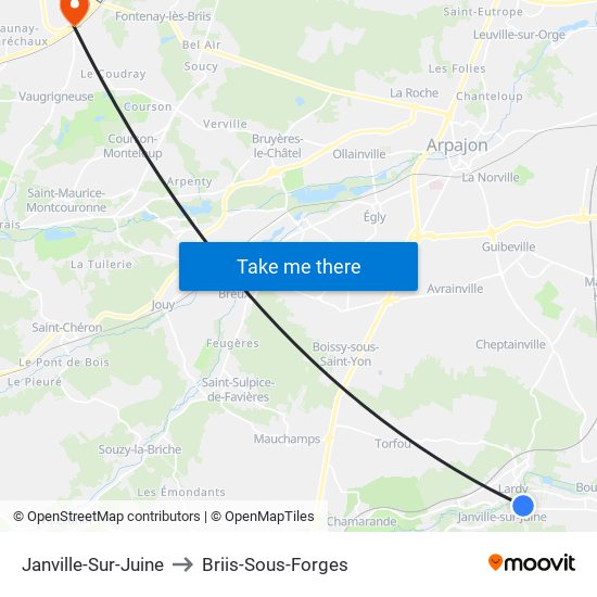 Janville-Sur-Juine to Briis-Sous-Forges map