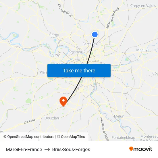 Mareil-En-France to Briis-Sous-Forges map