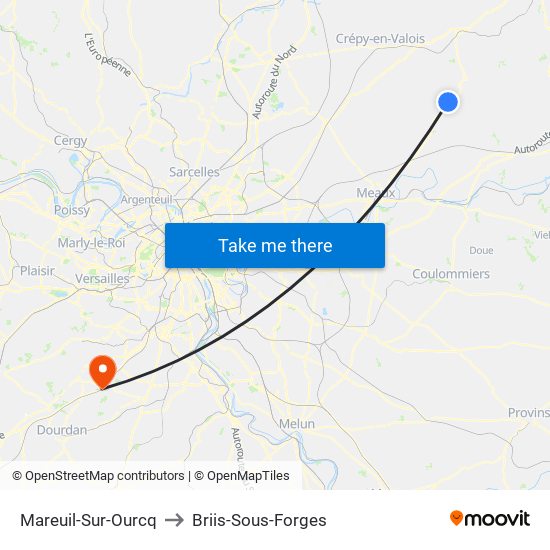 Mareuil-Sur-Ourcq to Briis-Sous-Forges map