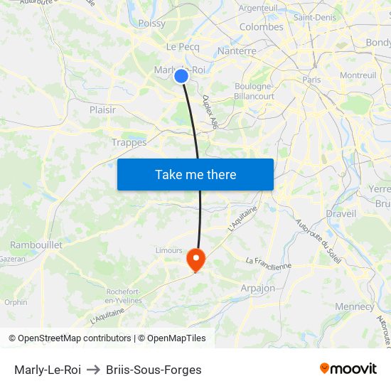 Marly-Le-Roi to Briis-Sous-Forges map