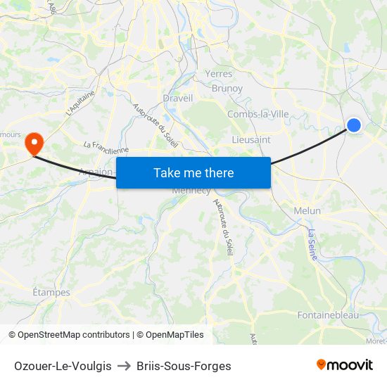 Ozouer-Le-Voulgis to Briis-Sous-Forges map