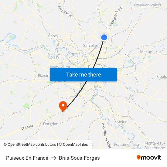 Puiseux-En-France to Briis-Sous-Forges map