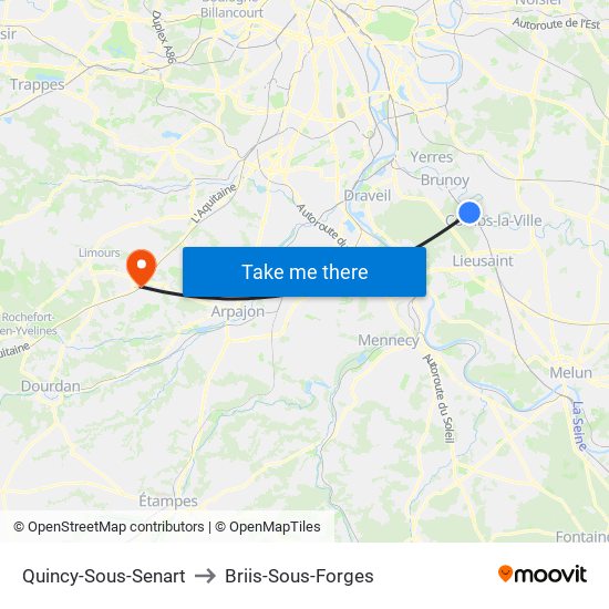 Quincy-Sous-Senart to Briis-Sous-Forges map