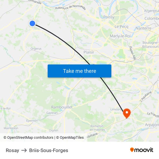 Rosay to Briis-Sous-Forges map