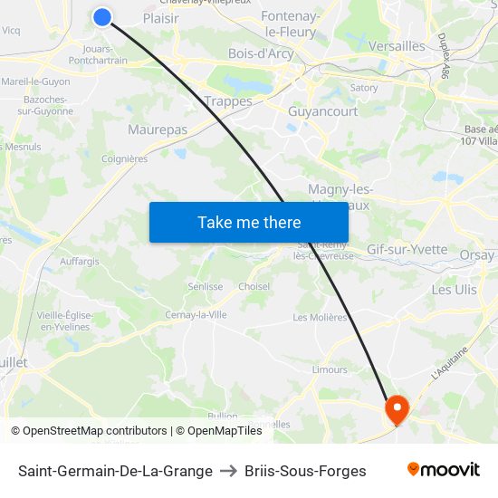 Saint-Germain-De-La-Grange to Briis-Sous-Forges map