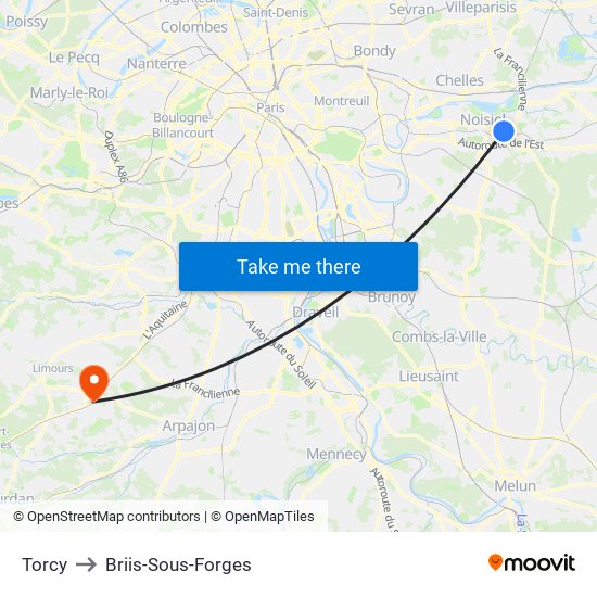 Torcy to Briis-Sous-Forges map