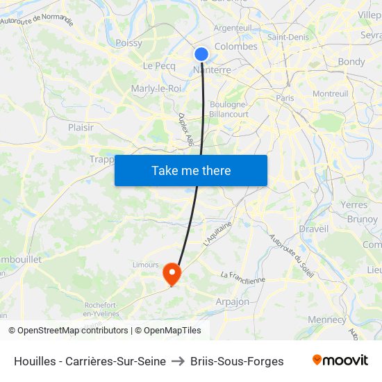 Houilles - Carrières-Sur-Seine to Briis-Sous-Forges map