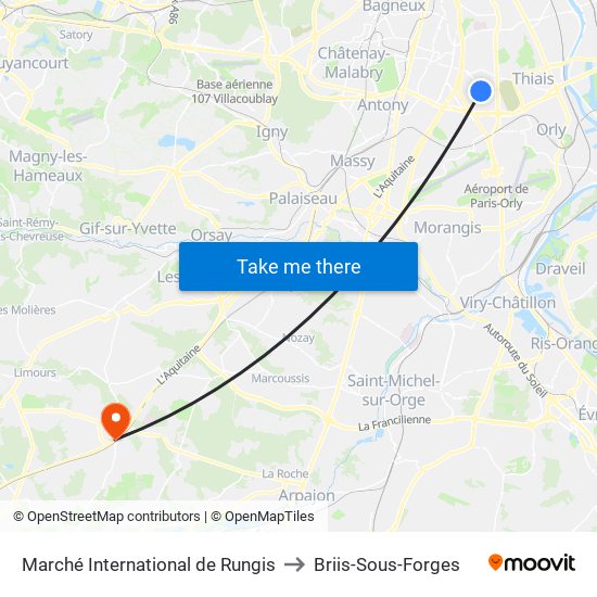 Marché International de Rungis to Briis-Sous-Forges map