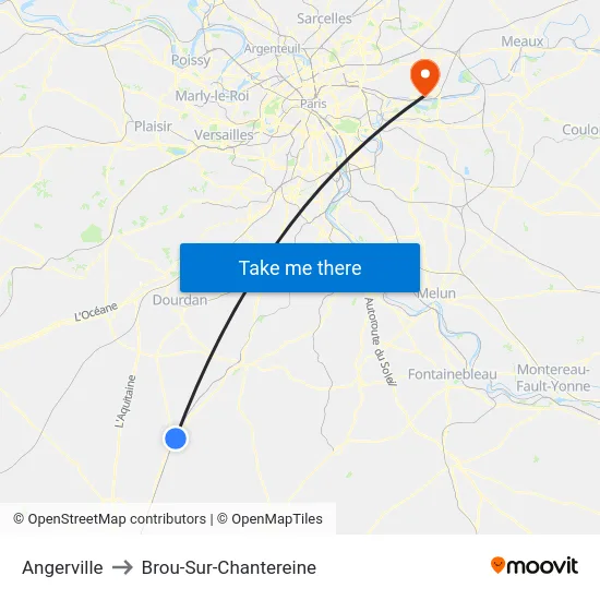 Angerville to Brou-Sur-Chantereine map