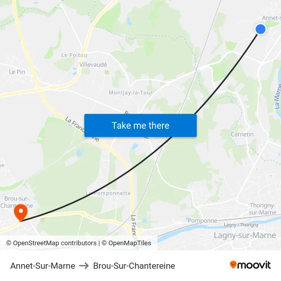 Annet-Sur-Marne to Brou-Sur-Chantereine map