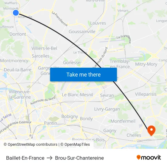 Baillet-En-France to Brou-Sur-Chantereine map