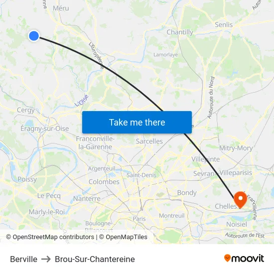 Berville to Brou-Sur-Chantereine map