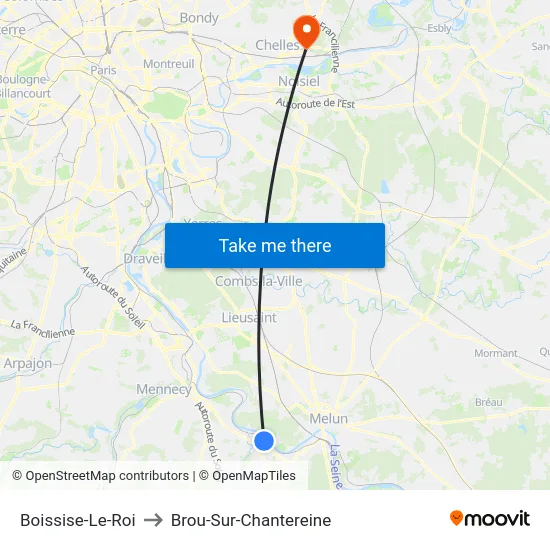 Boissise-Le-Roi to Brou-Sur-Chantereine map