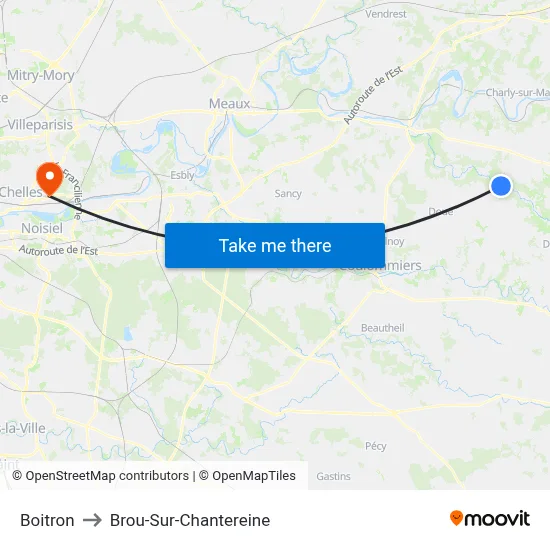 Boitron to Brou-Sur-Chantereine map