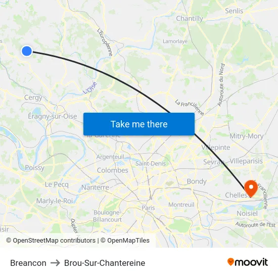 Breancon to Brou-Sur-Chantereine map