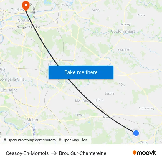 Cessoy-En-Montois to Brou-Sur-Chantereine map