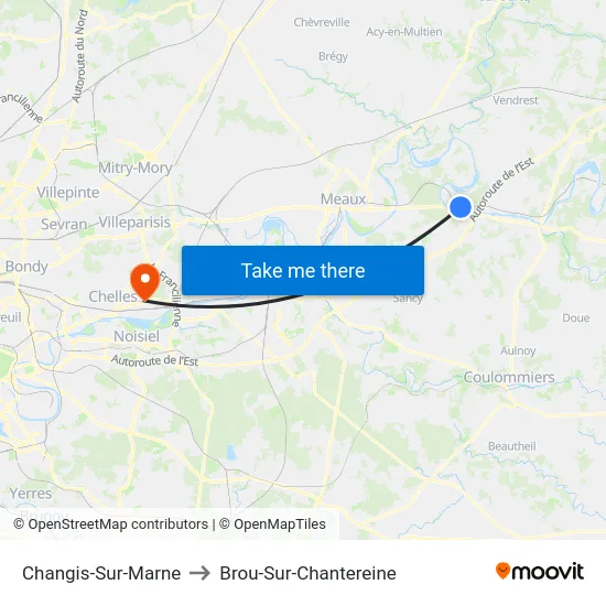 Changis-Sur-Marne to Brou-Sur-Chantereine map