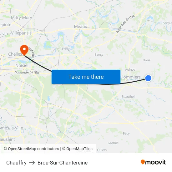 Chauffry to Brou-Sur-Chantereine map