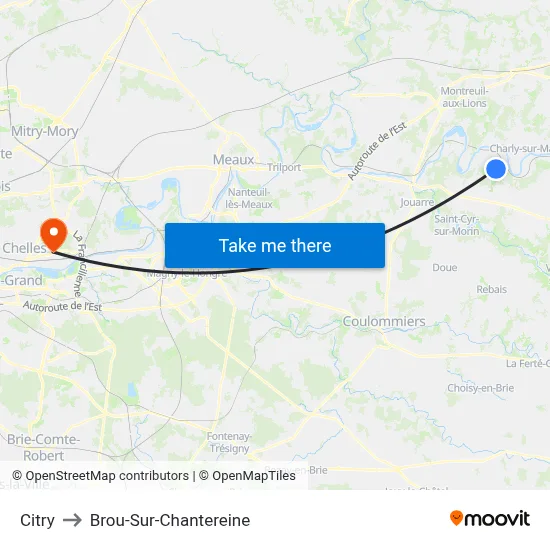 Citry to Brou-Sur-Chantereine map