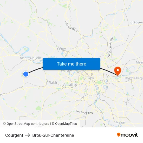 Courgent to Brou-Sur-Chantereine map