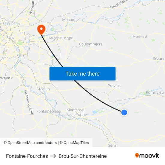 Fontaine-Fourches to Brou-Sur-Chantereine map