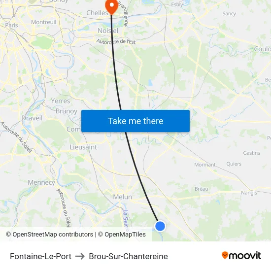 Fontaine-Le-Port to Brou-Sur-Chantereine map