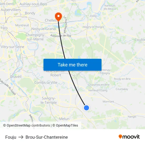 Fouju to Brou-Sur-Chantereine map