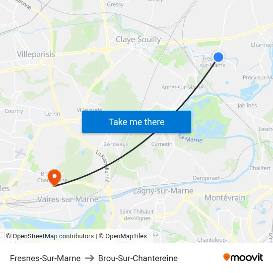 Fresnes-Sur-Marne to Brou-Sur-Chantereine map