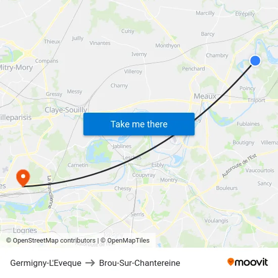 Germigny-L'Eveque to Brou-Sur-Chantereine map