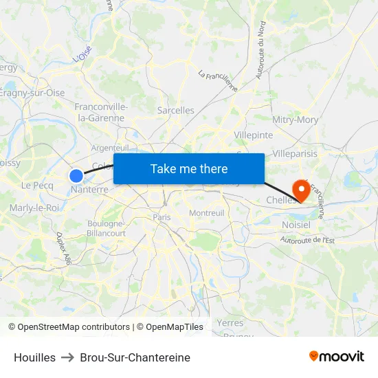 Houilles to Brou-Sur-Chantereine map