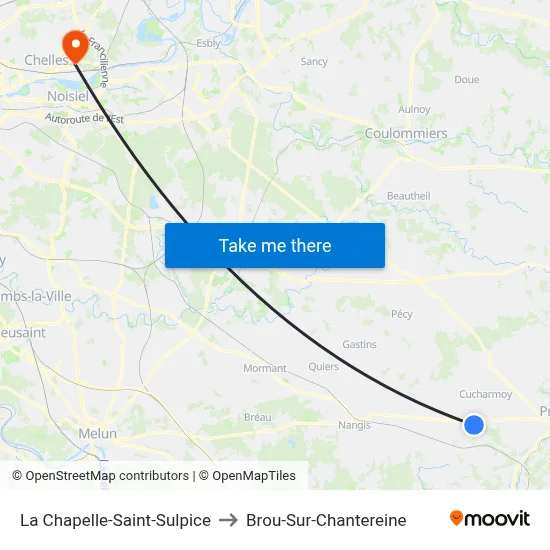 La Chapelle-Saint-Sulpice to Brou-Sur-Chantereine map
