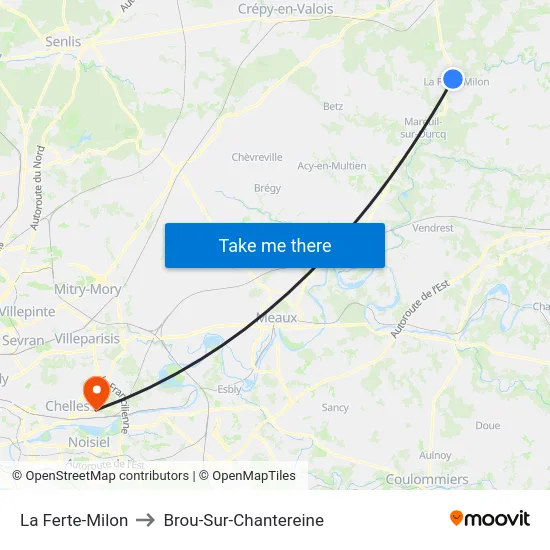 La Ferte-Milon to Brou-Sur-Chantereine map