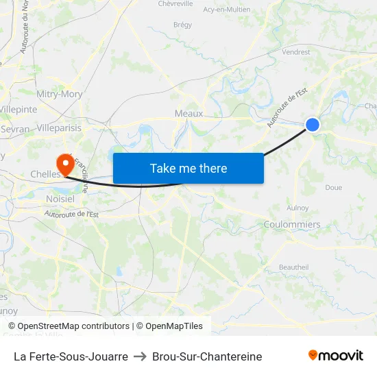 La Ferte-Sous-Jouarre to Brou-Sur-Chantereine map