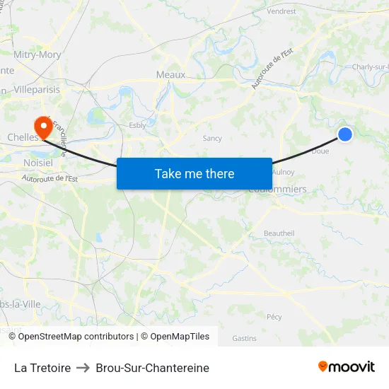 La Tretoire to Brou-Sur-Chantereine map