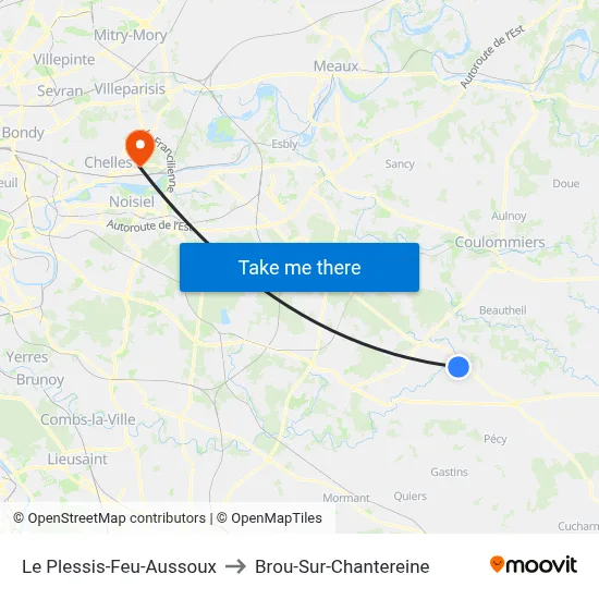 Le Plessis-Feu-Aussoux to Brou-Sur-Chantereine map
