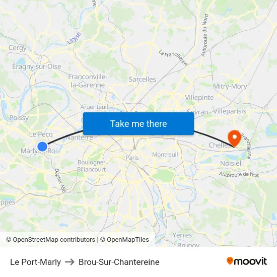 Le Port-Marly to Brou-Sur-Chantereine map