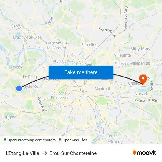 L'Etang-La-Ville to Brou-Sur-Chantereine map