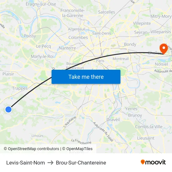 Levis-Saint-Nom to Brou-Sur-Chantereine map