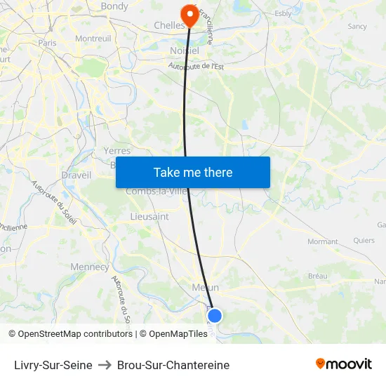 Livry-Sur-Seine to Brou-Sur-Chantereine map
