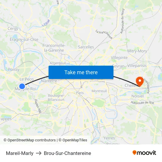 Mareil-Marly to Brou-Sur-Chantereine map