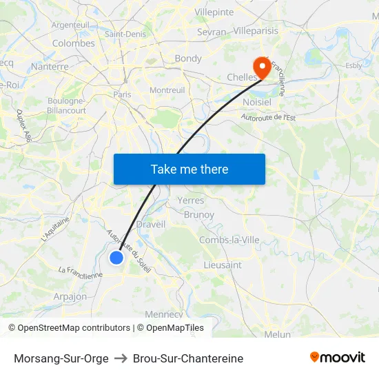 Morsang-Sur-Orge to Brou-Sur-Chantereine map