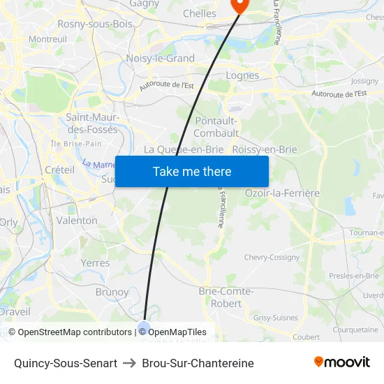 Quincy-Sous-Senart to Brou-Sur-Chantereine map