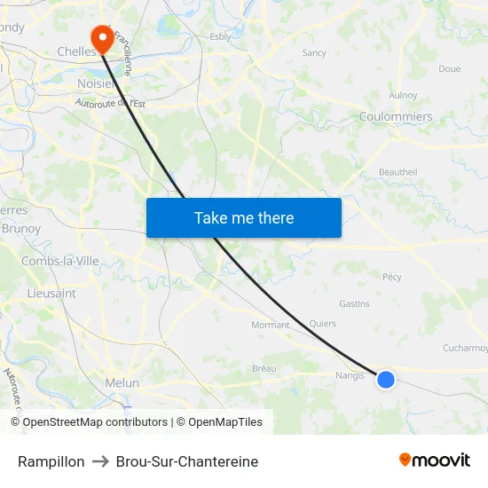 Rampillon to Brou-Sur-Chantereine map